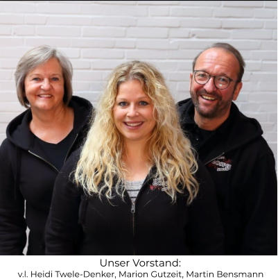 Unser Vorstand: v.l. Heidi Twele-Denker, Marion Gutzeit, Martin Bensmann
